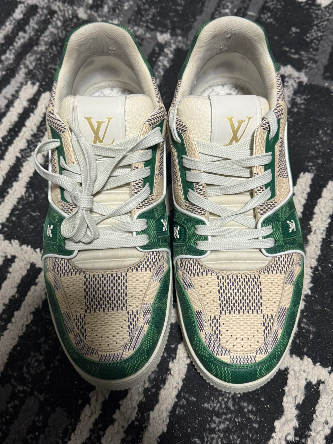 LOUIS VUITTON #54 GREEN DEMIER PRINT SIZE 8.5 US NO INSOLES - photo 4