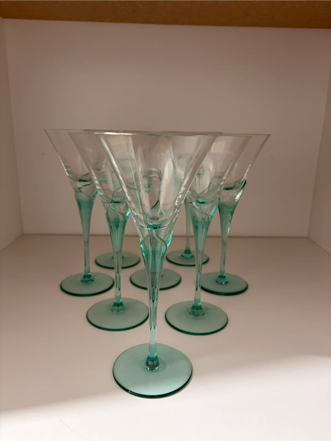 Mikasa Crystal Martini Glasses (Set of 8) - Teal Stem - photo 3