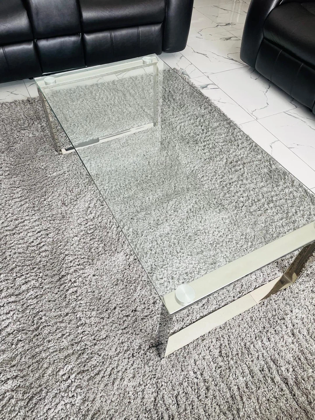Glass Coffee Table with Chrome Frame - photo 2