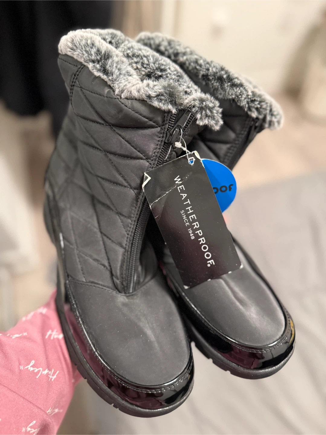 Weatherproof Black Quilted Winter Boots