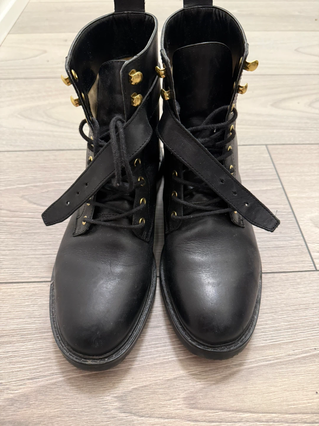 Ralph Lauren Black Leather Lace-Up Ankle Boots - photo 2