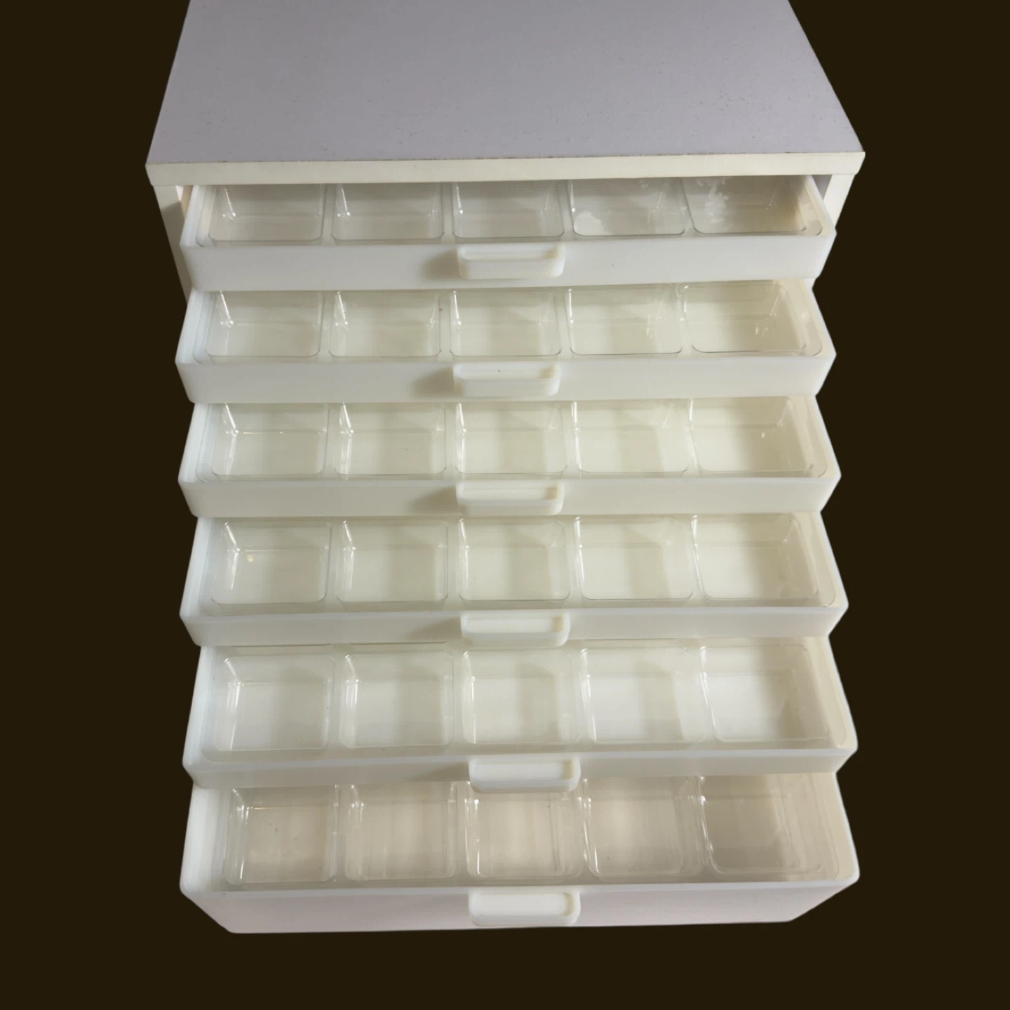 White 6-Drawer Organizer Cabinet with Compartments