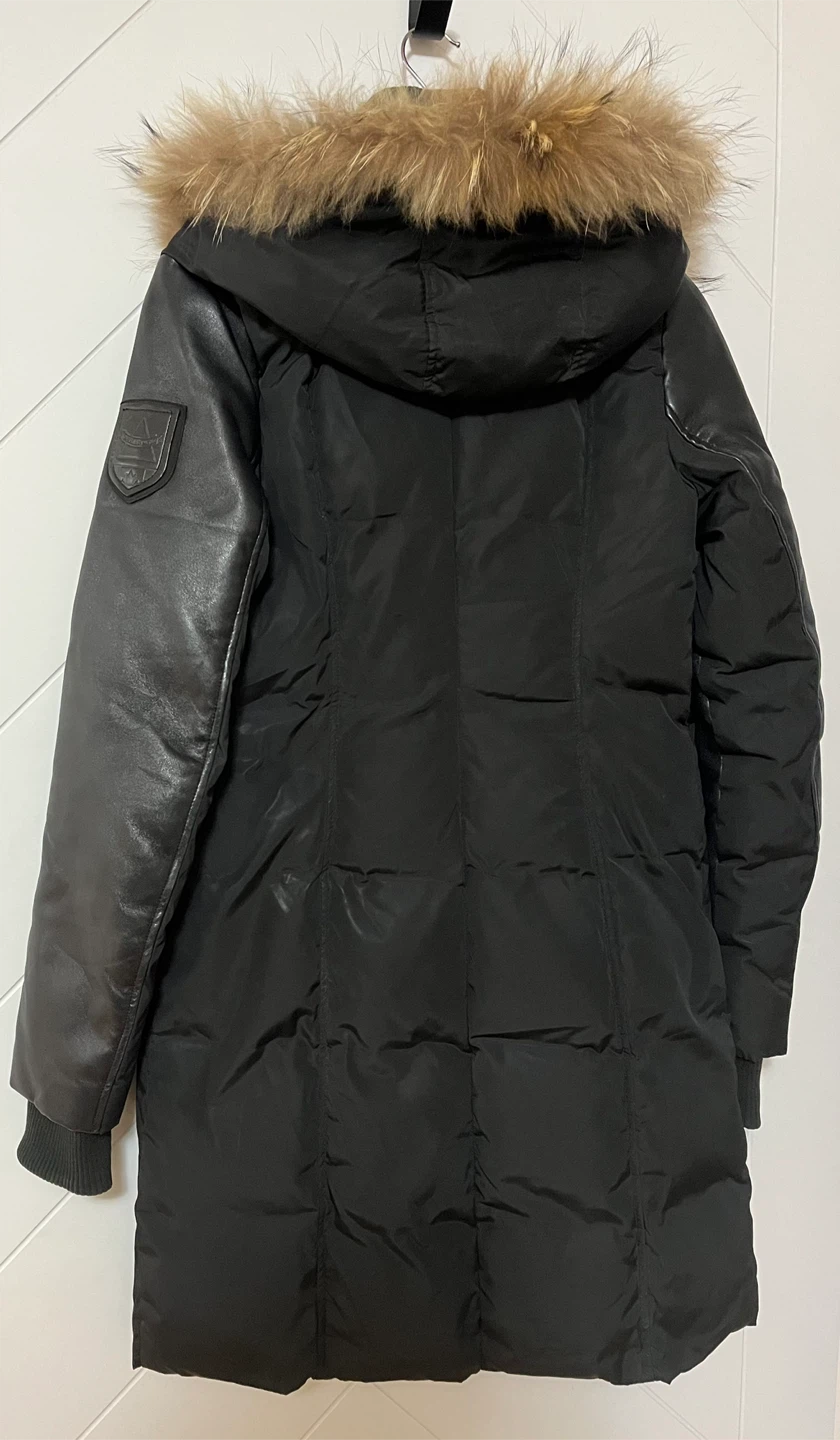 Atelier Noir Rudsak Black Down Long Jacket with Fur Hood - photo 3