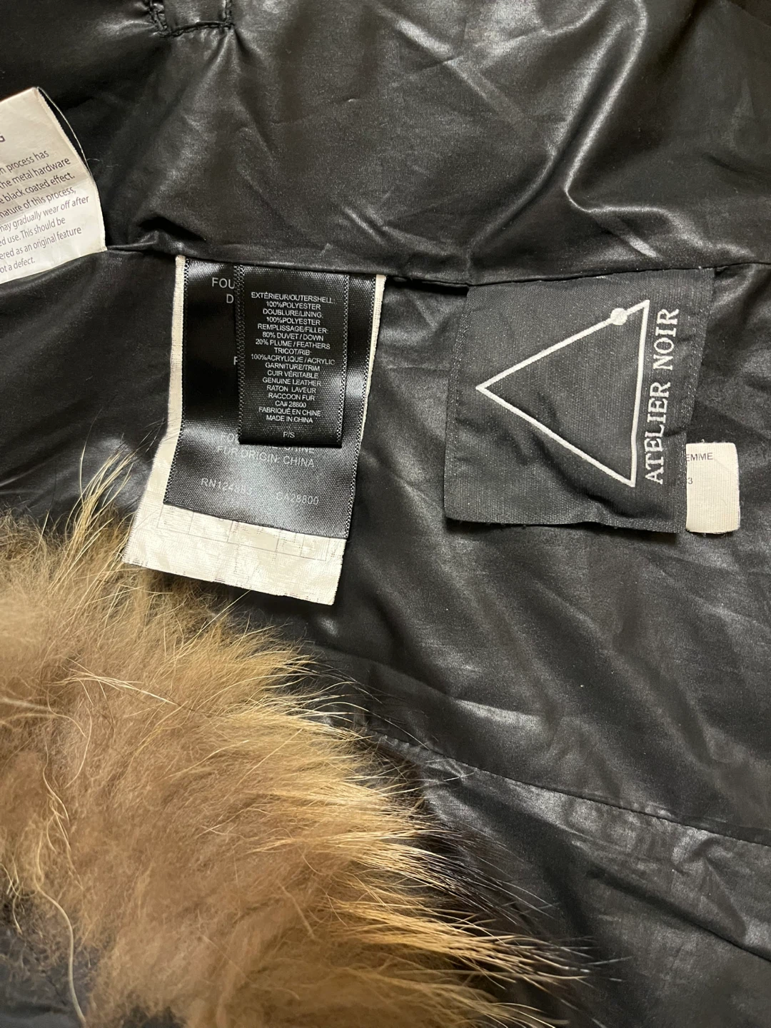 Atelier Noir Rudsak Black Down Long Jacket with Fur Hood - photo 5