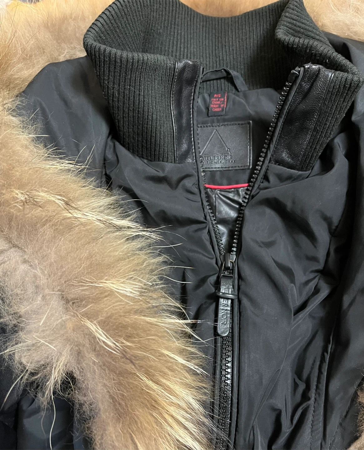 Atelier Noir Rudsak Black Down Long Jacket with Fur Hood - photo 4