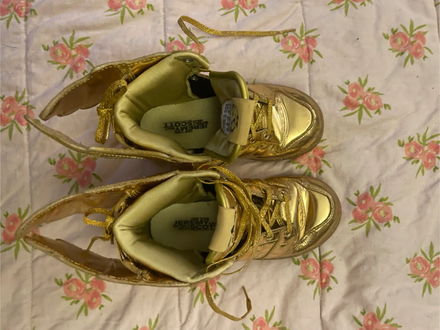Adidas Jeremy Scott Gold Winged High Top Sneakers - photo 4