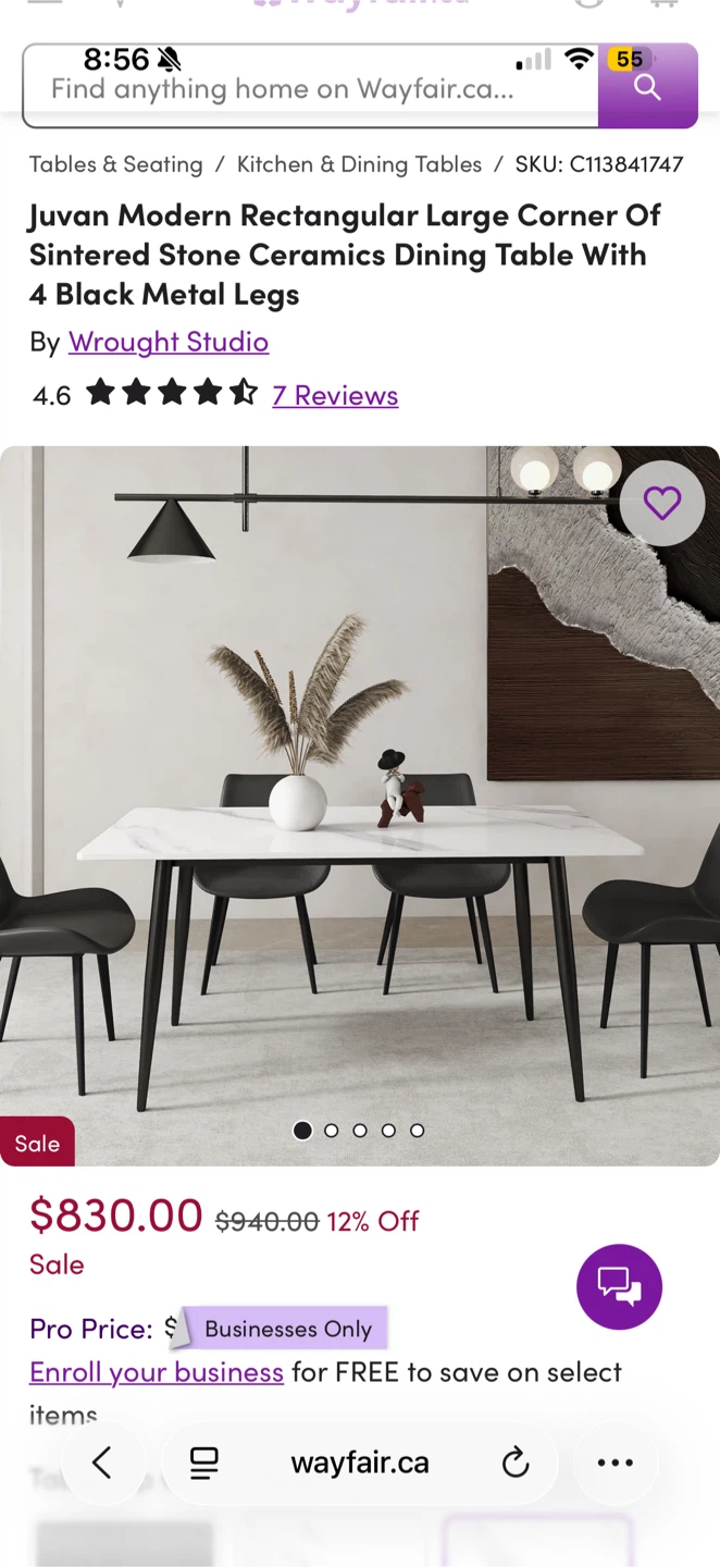 Dining table