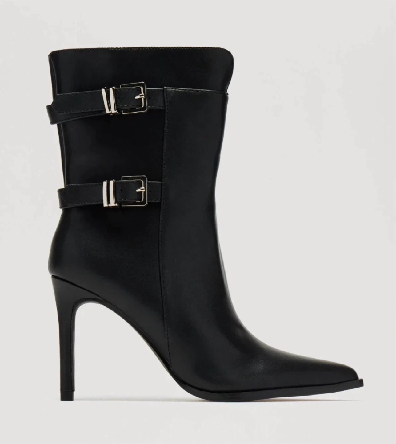 Fashion Nova Black Ankle Boots with Buckles