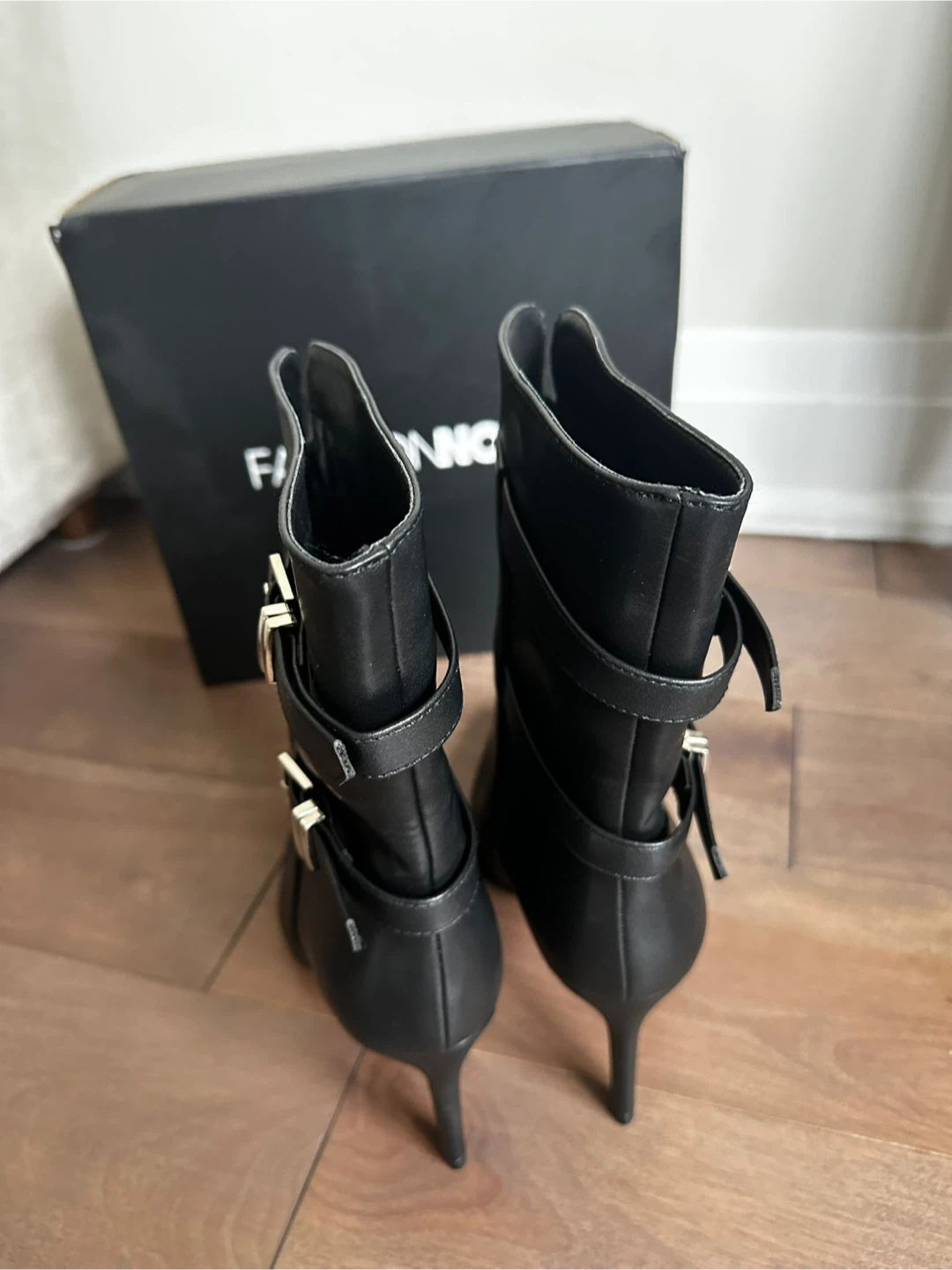 Fashion Nova Black Ankle Boots with Buckles - photo 4
