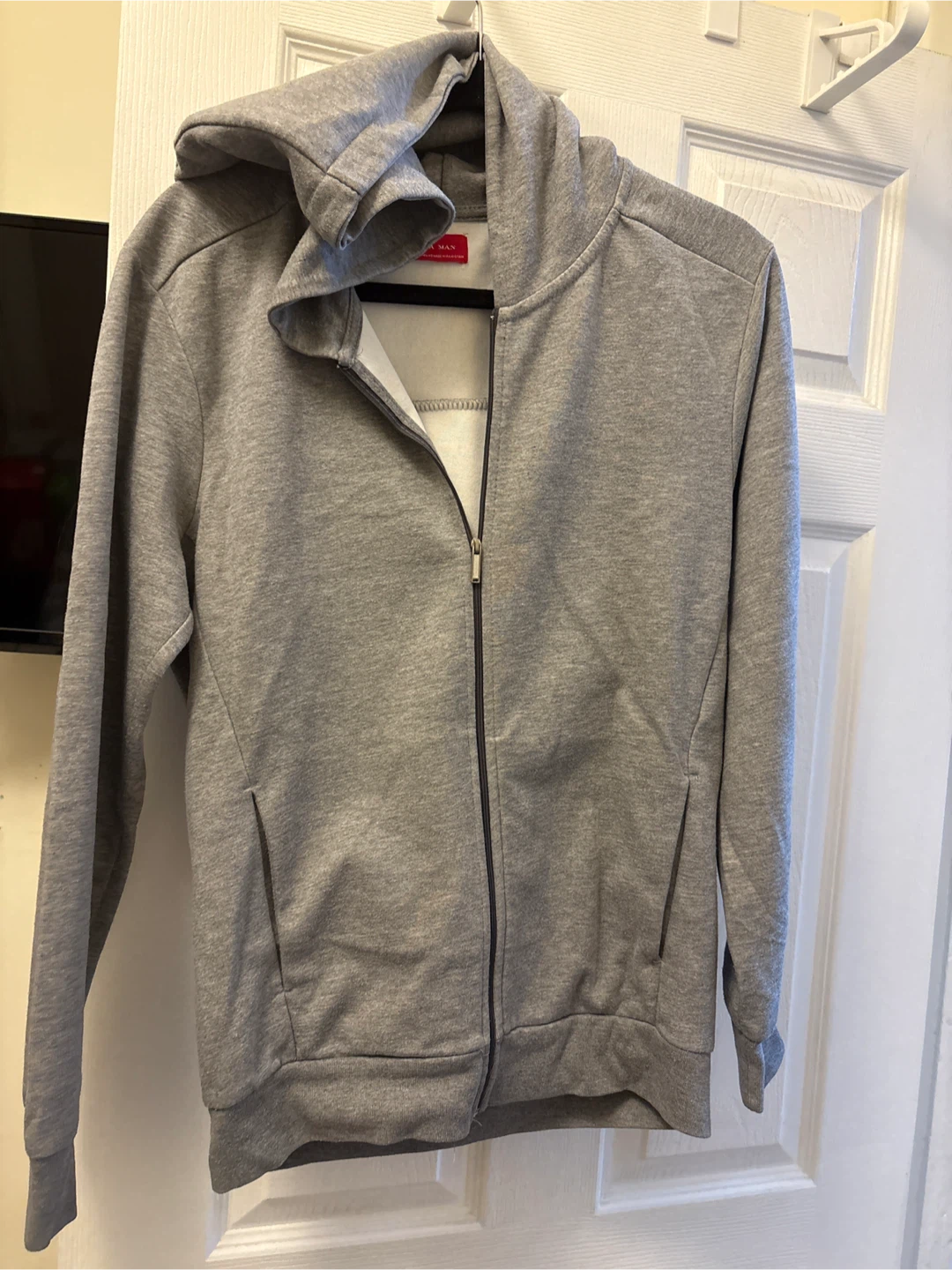 Zara Man Grey Full Zip Hoodie