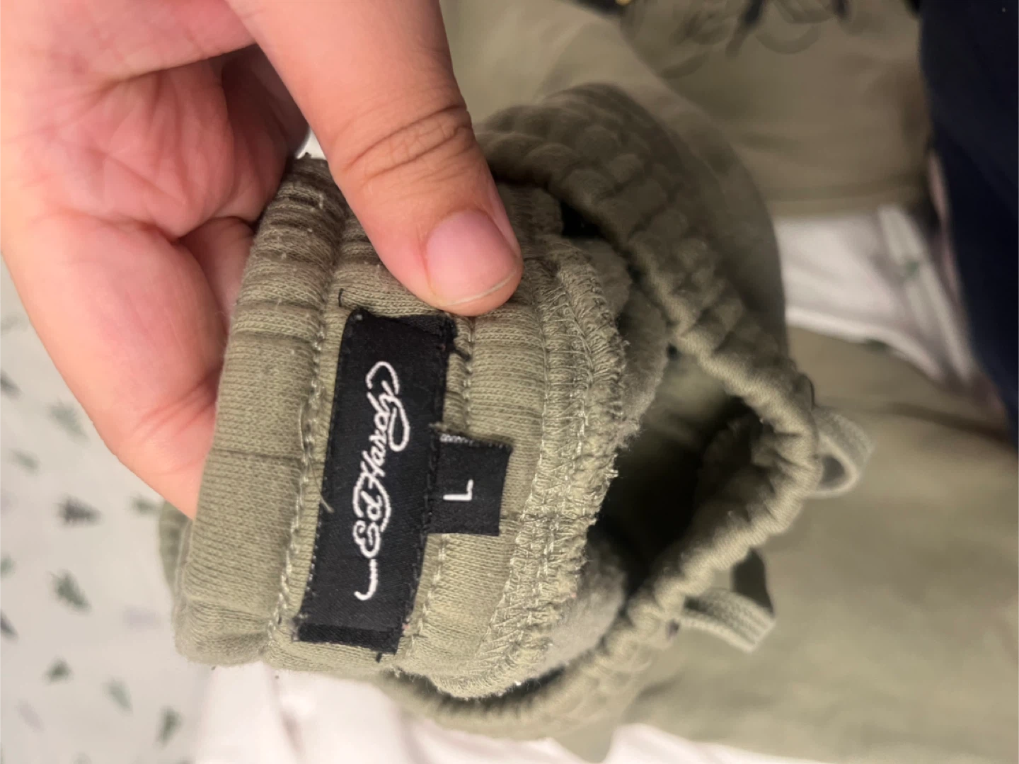 Ed Hardy Sweatpants Size L - Olive Green - photo 3