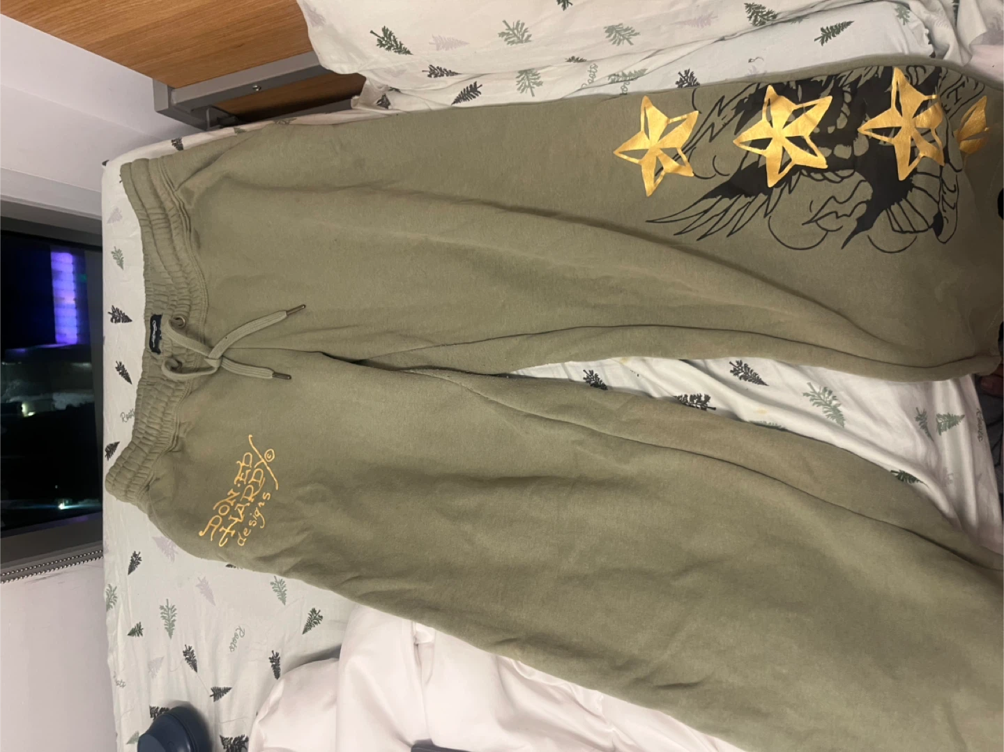 Ed Hardy Sweatpants Size L - Olive Green - photo 2