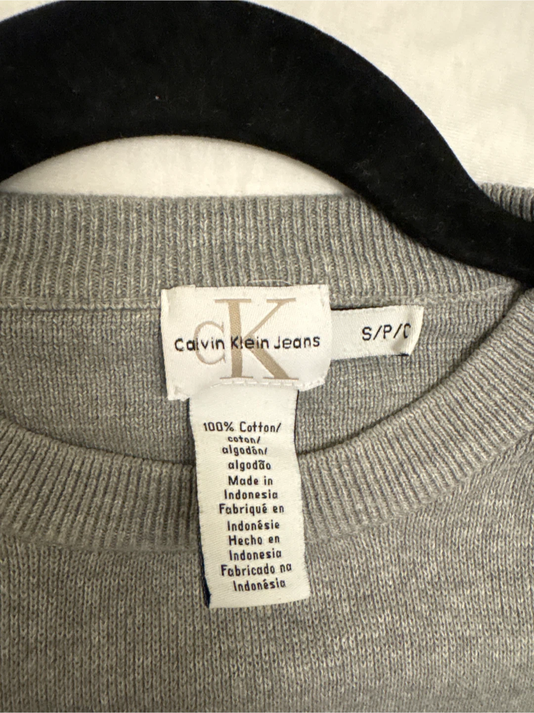Calvin Klein Jeans Gray Cotton Crew Neck Sweater - photo 2
