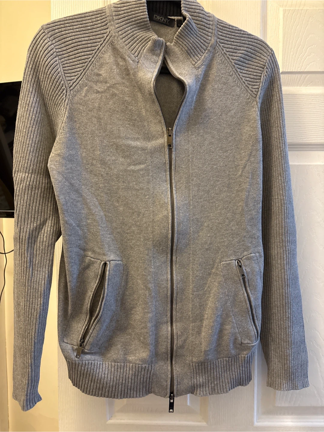 DKNY Donna Karan New York Men's Gray Zip-Up Sweater Jacket
