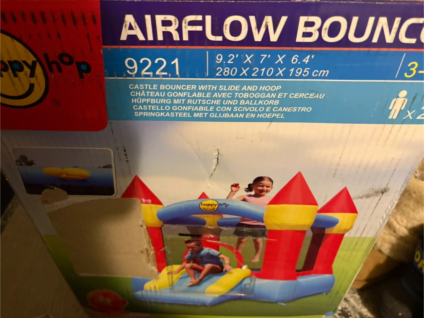 Happy Hop Airflow Bouncer Castle with Slide and Hoop - photo 2