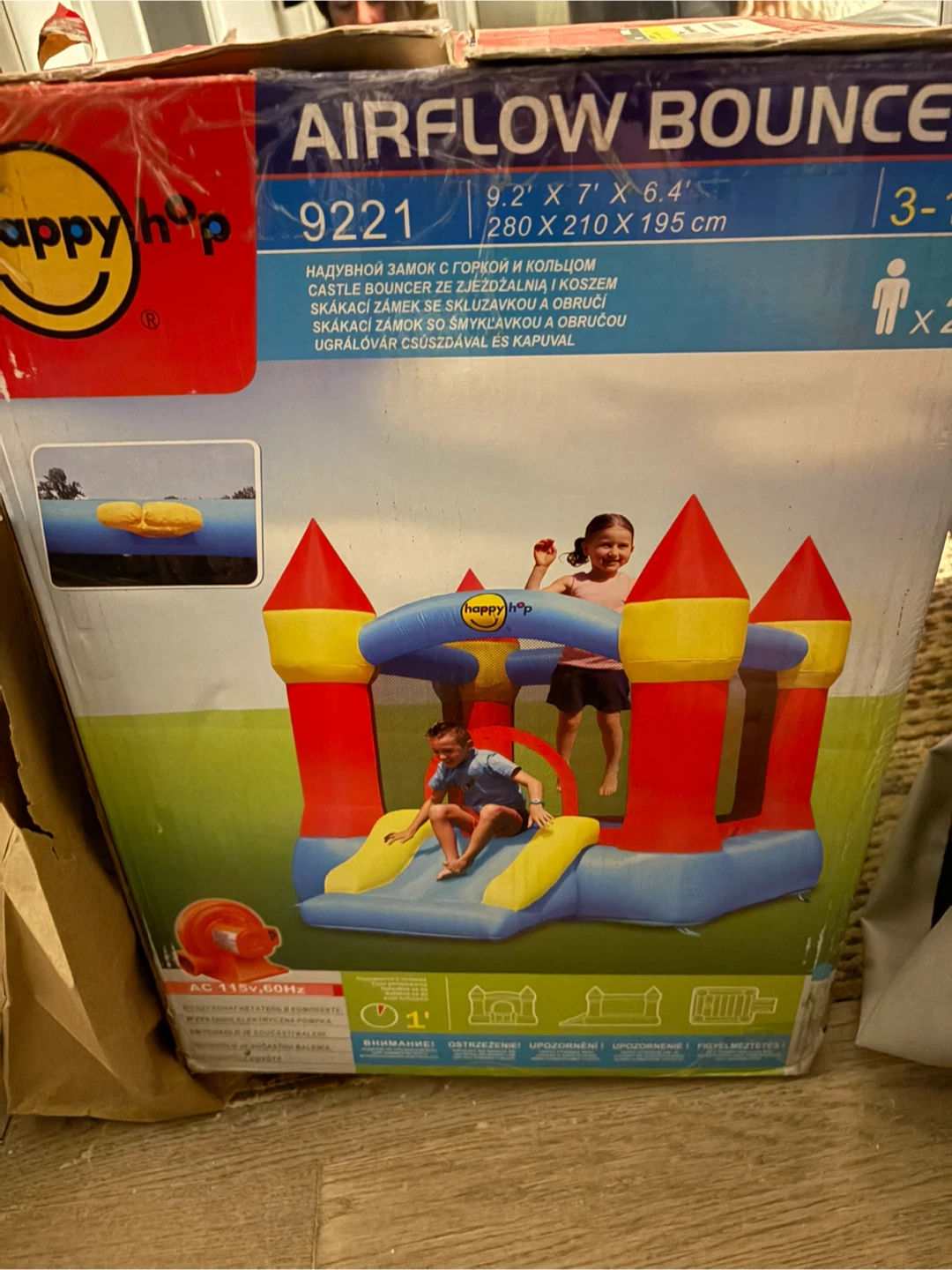 Happy Hop Airflow Bouncer Castle with Slide and Hoop
