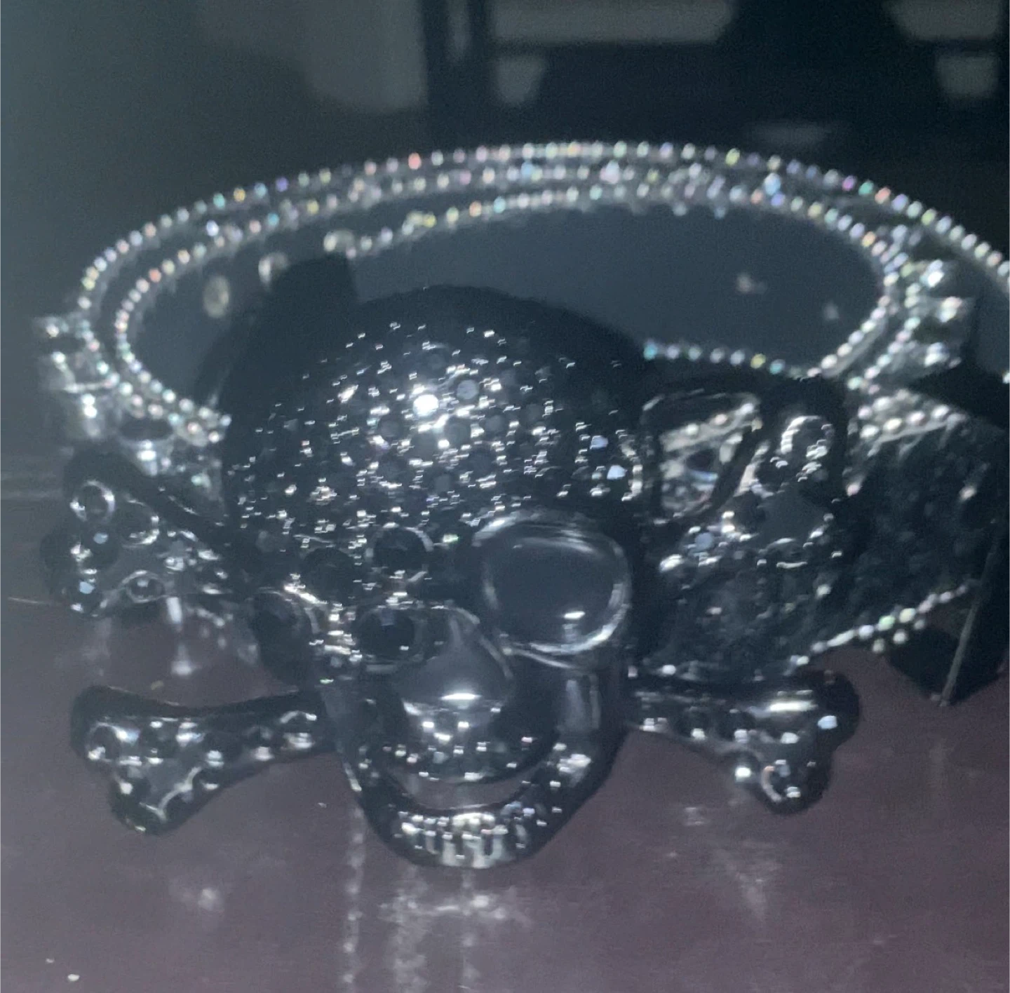 Black Skull and Crossbones Bling Belt - photo 2