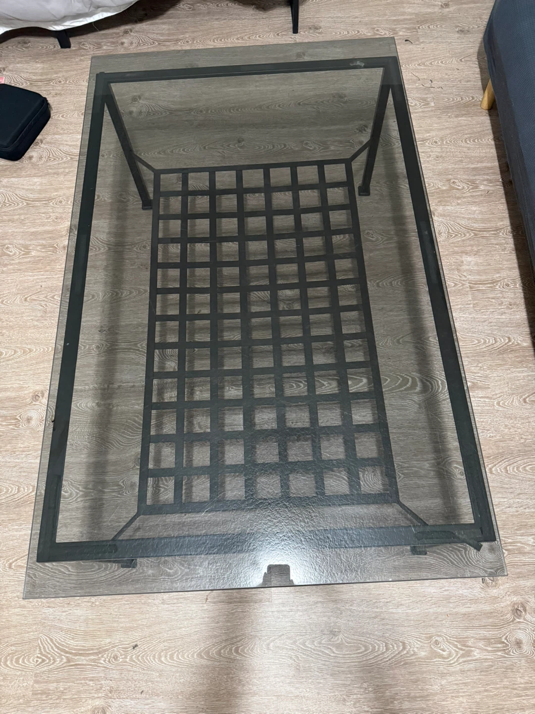 Glass Table with Metal Frame