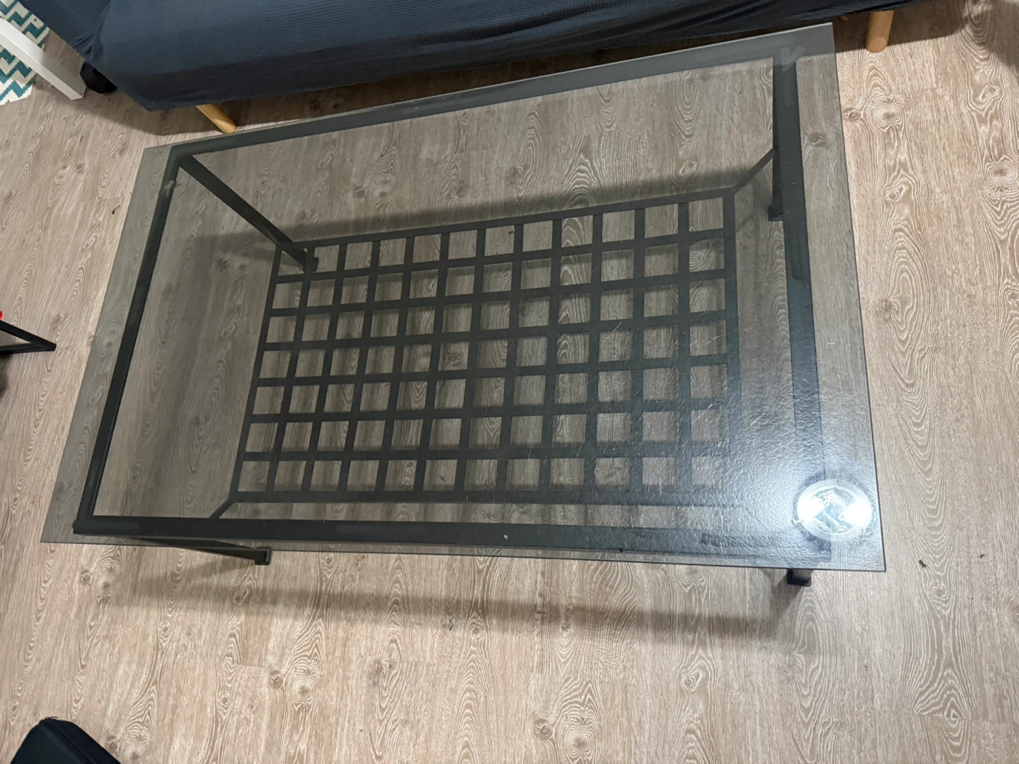 Glass Table with Metal Frame - photo 2
