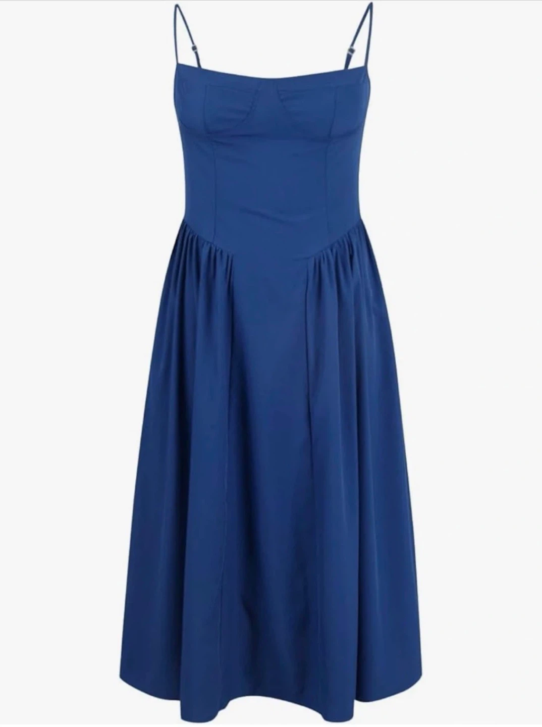 Blue Strapless Sweetheart Neckline Midi Dress - photo 2