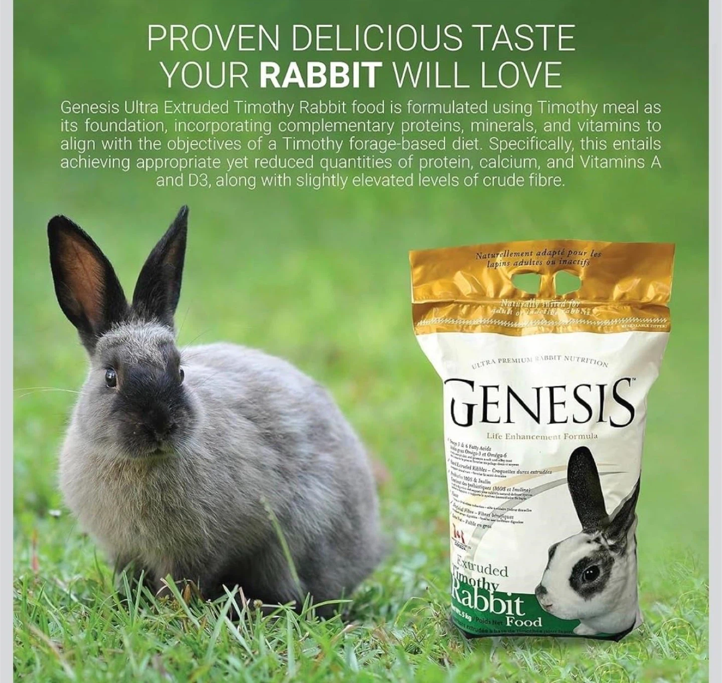 Genesis Ultra Premium Nutrition Extruded Timothy Rabbit Food 5kg - photo 2