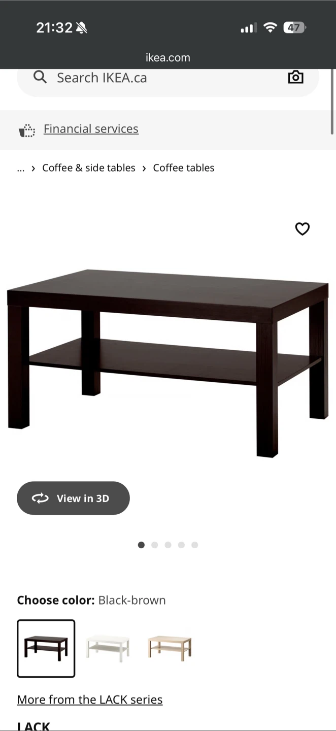 IKEA LACK Coffee Table - Black-brown