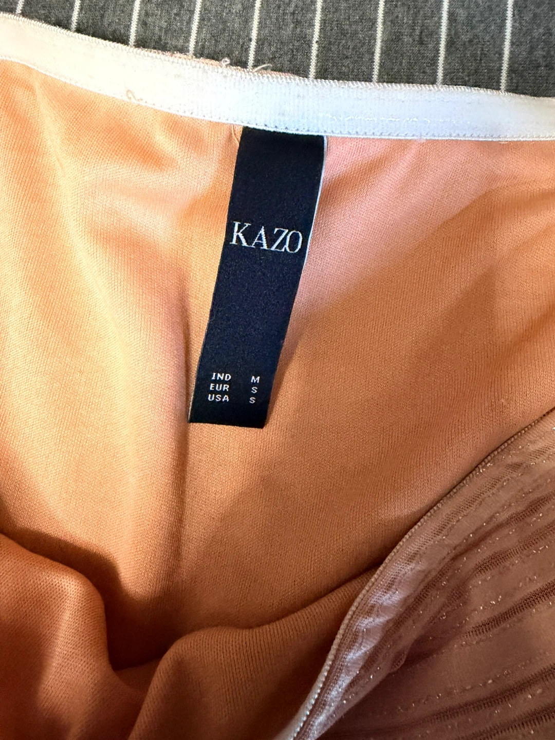 Kazo Women's Pink Striped Off-the-Shoulder Dress - Size S - photo 2