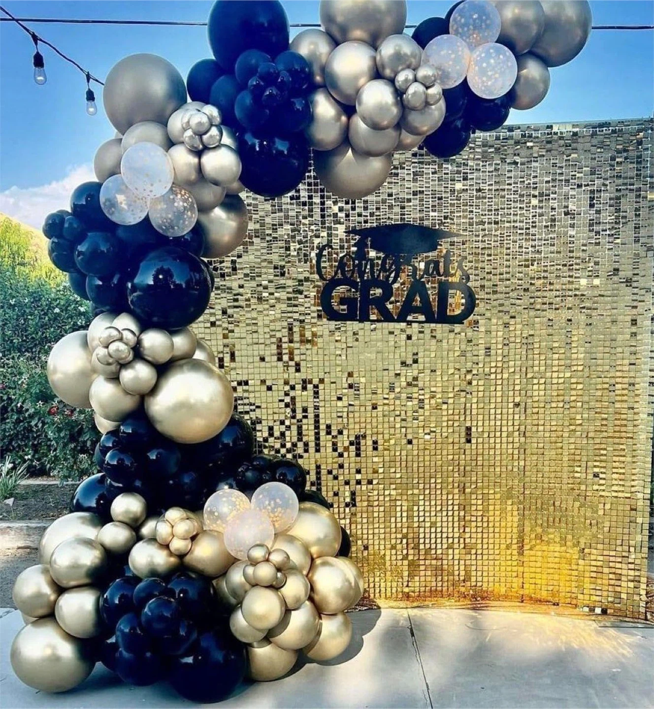 Sparkle Sequin Backdrop champagne gold