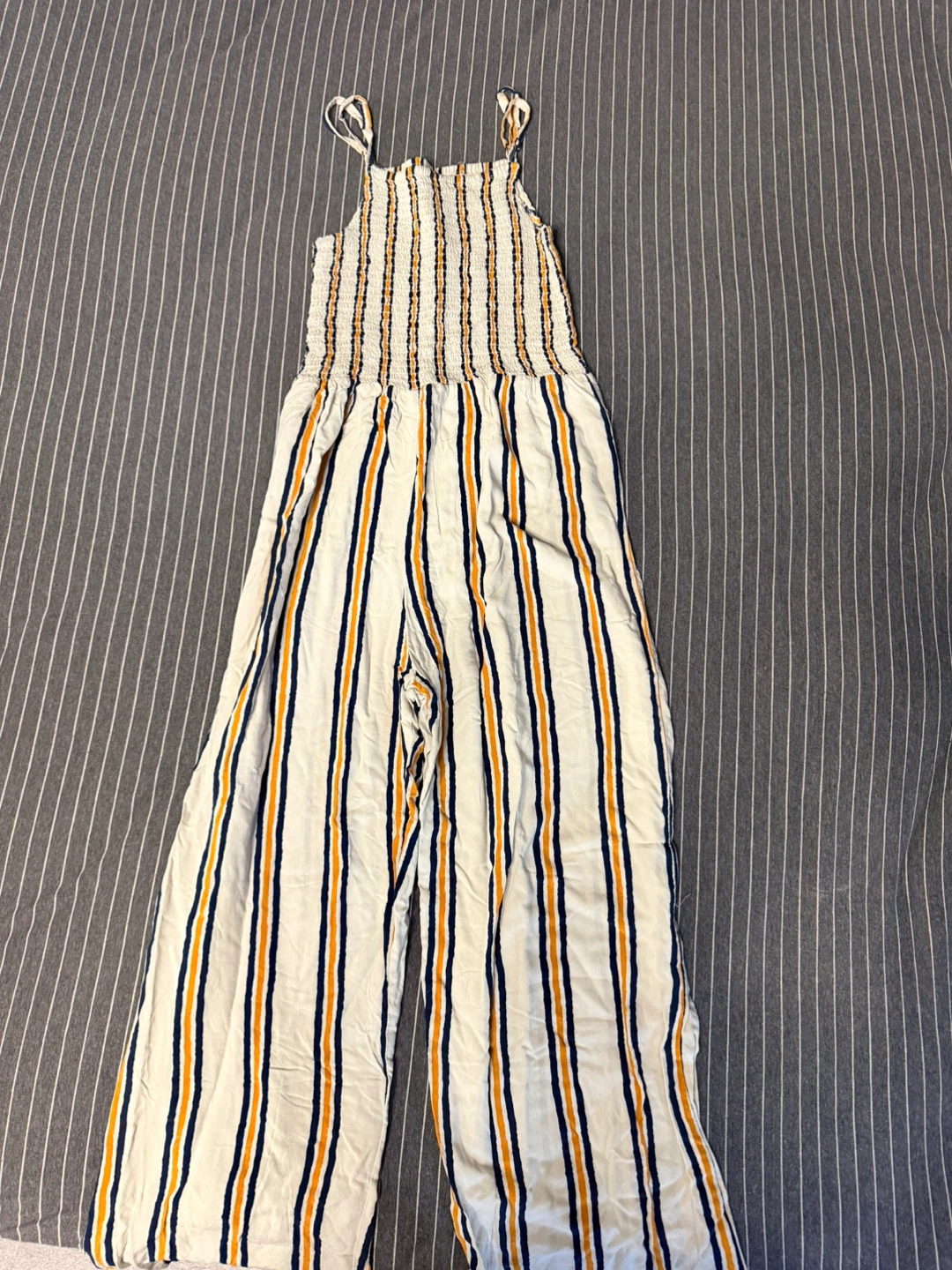 Striped Smocked Jumpsuit