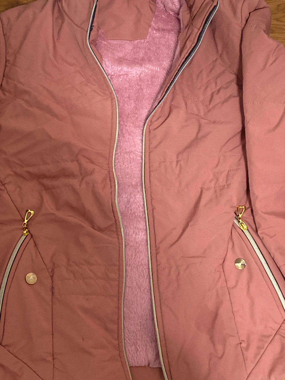Pink Faux Fur Lined Hooded Jacket - photo 2