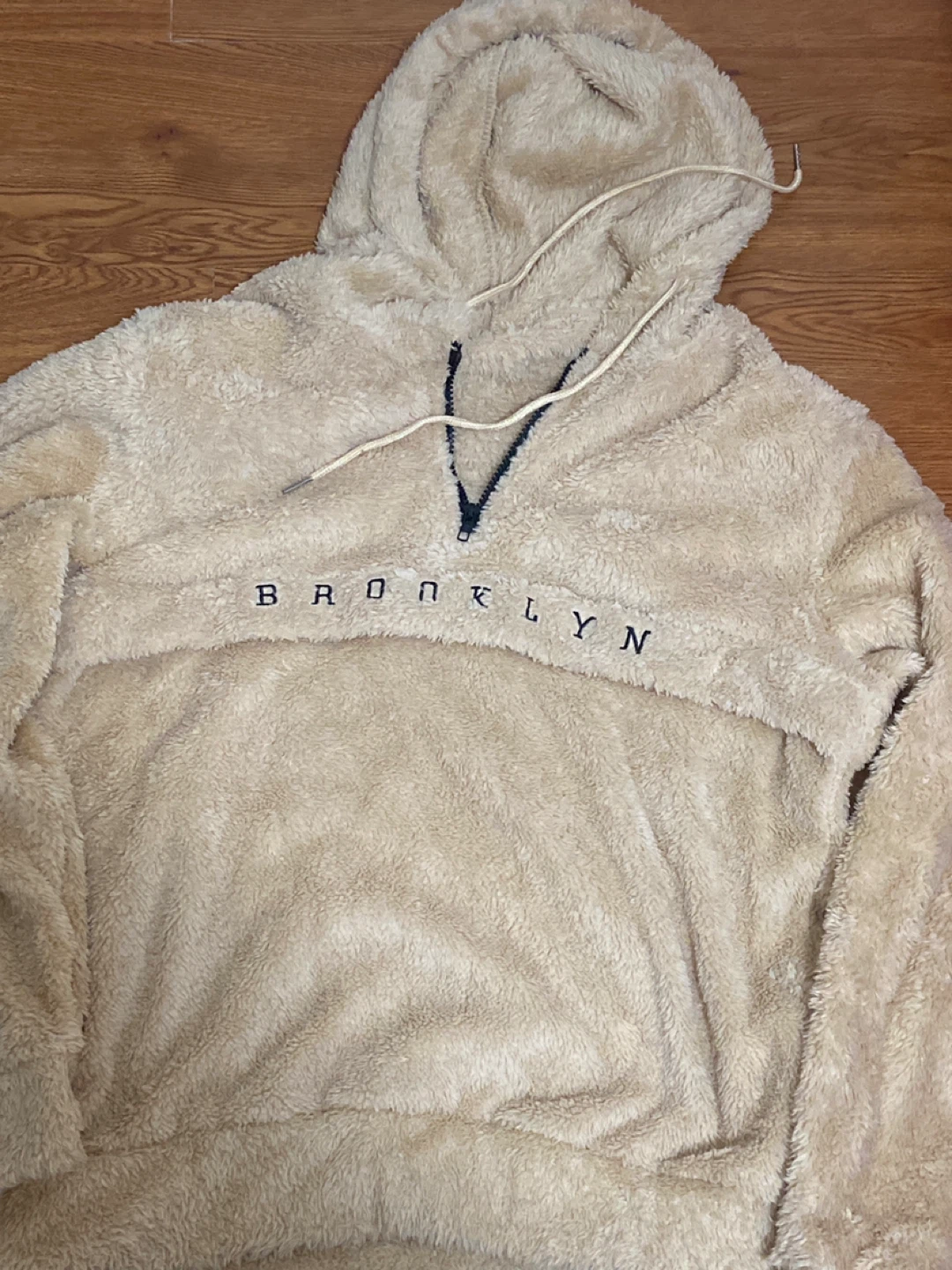 Fuzzy Cream Brooklyn Hoodie