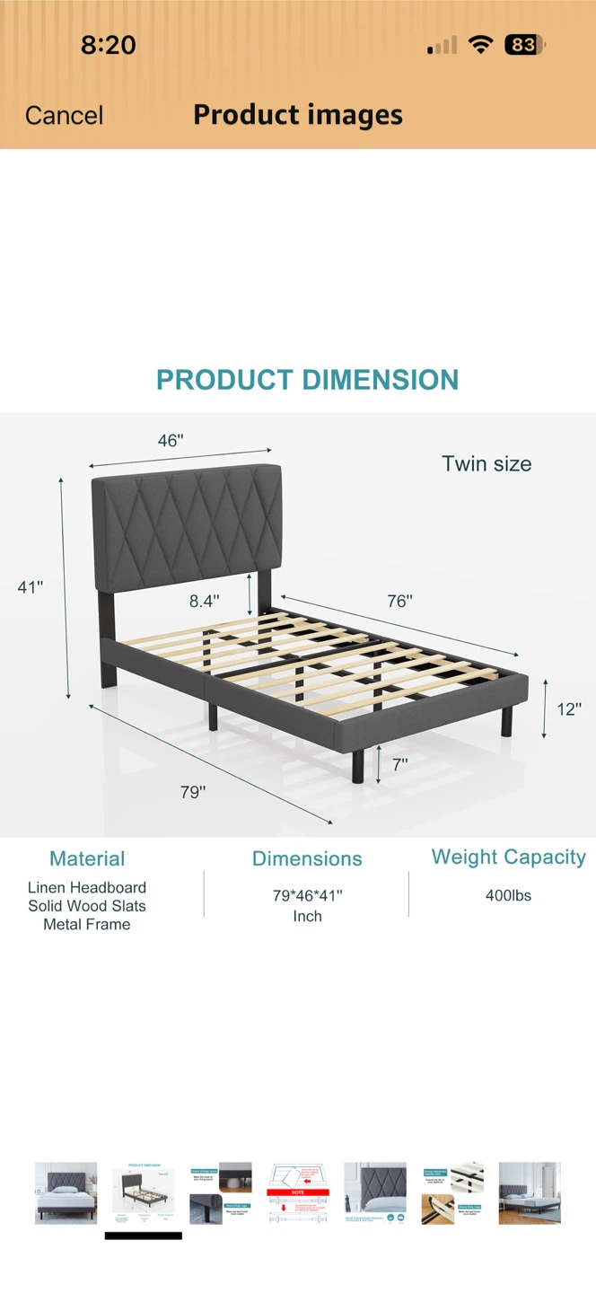 Twin Bed Frame with Mattress - photo 4