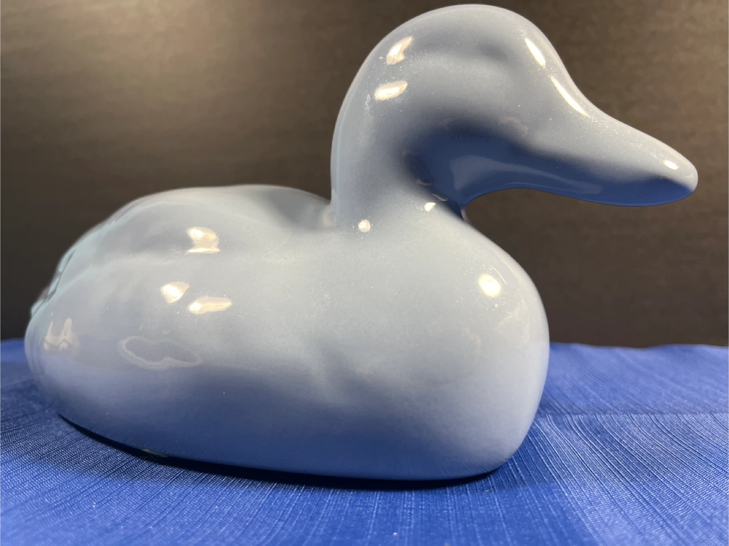 Light Blue Ceramic Duck Figurine Made in Canada