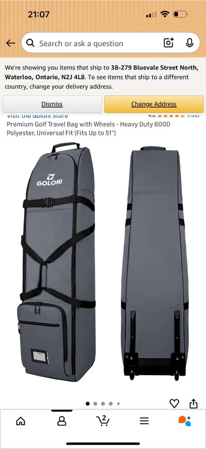 Goloni Golf Travel Bag with Wheels – Heavy Duty 600D – NEW ⛳