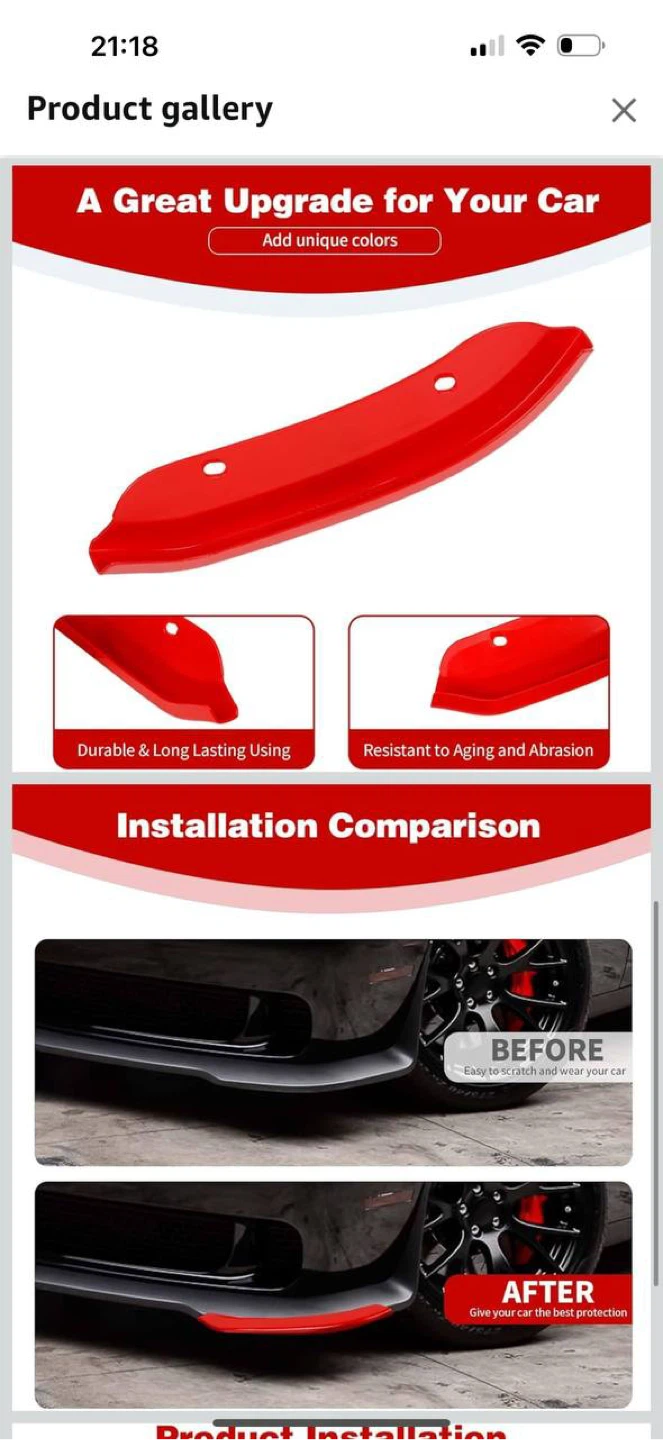 PDKLIN Front Bumper Lip Splitter Protectors – Dod - photo 4