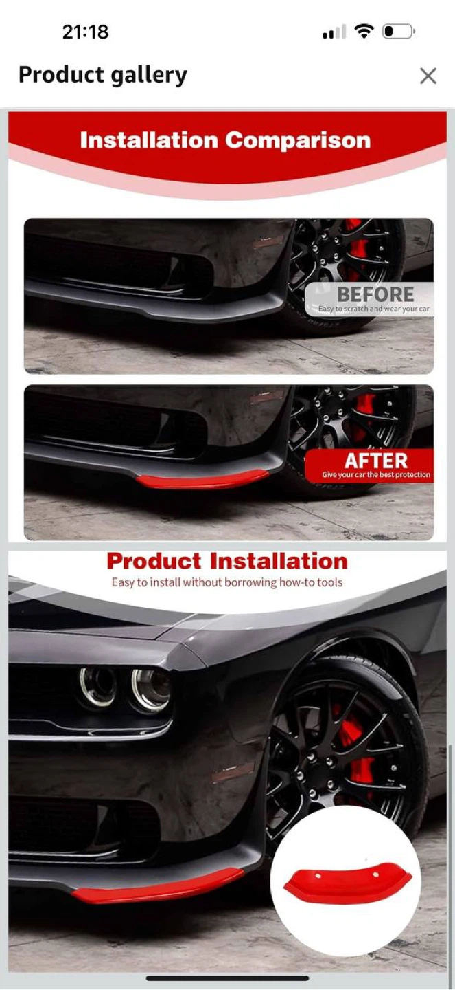 PDKLIN Front Bumper Lip Splitter Protectors – Dod - photo 5