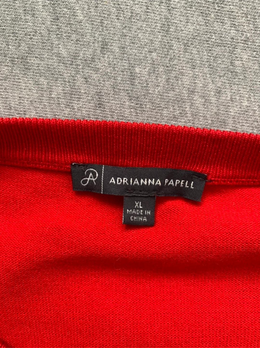 Adrianna Papell Red Heart Embellished Sweater XL - photo 5