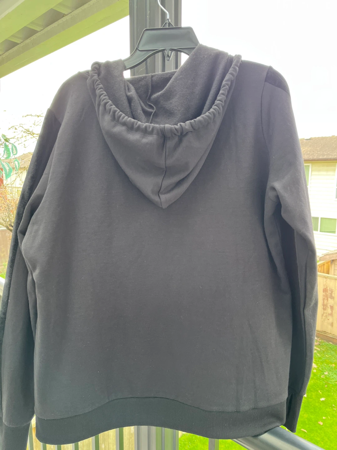 BEBE Black Velour Trim Zip-Up Hoodie - photo 2