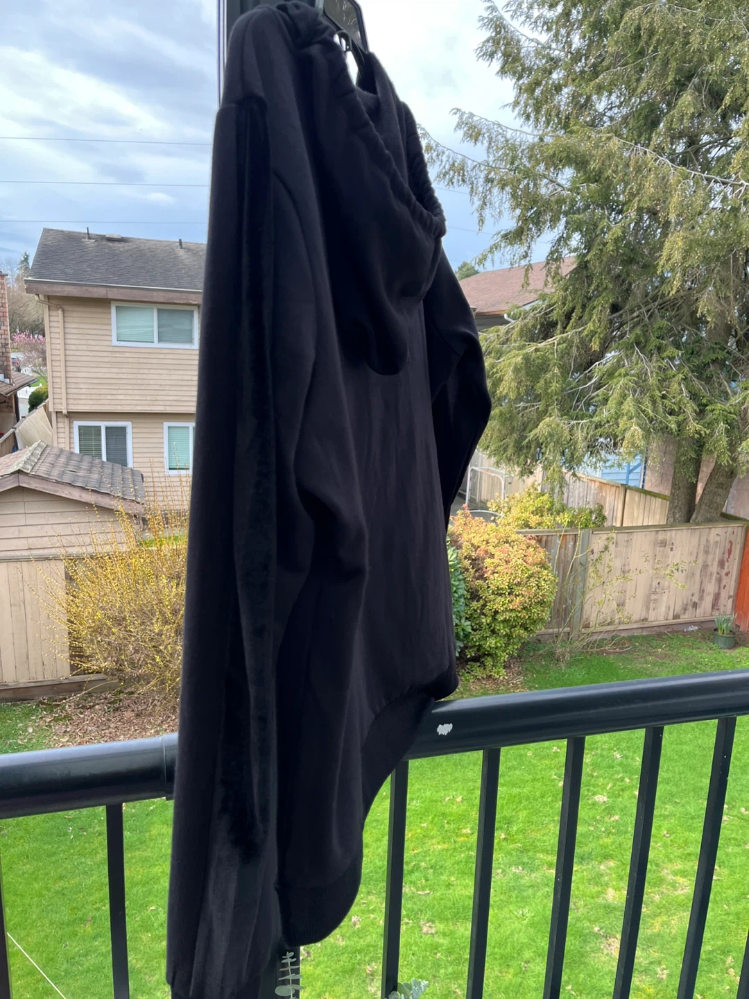 BEBE Black Velour Trim Zip-Up Hoodie - photo 3
