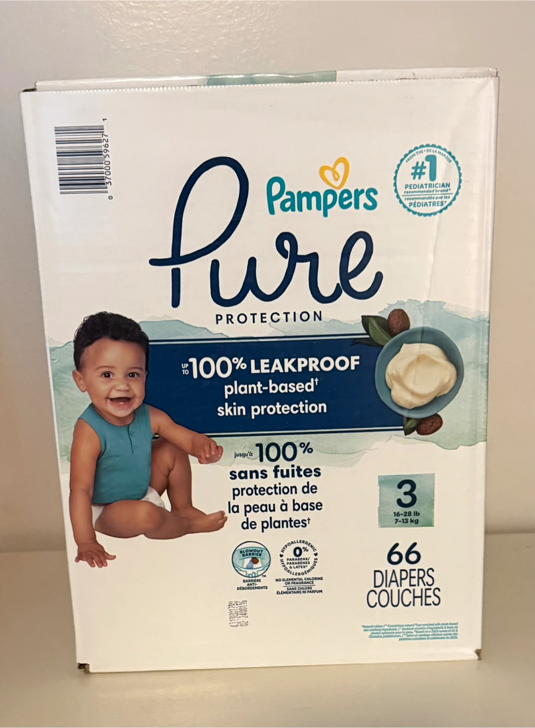 $20 Pampers Pure Protection Diapers Size 3 (66 count)