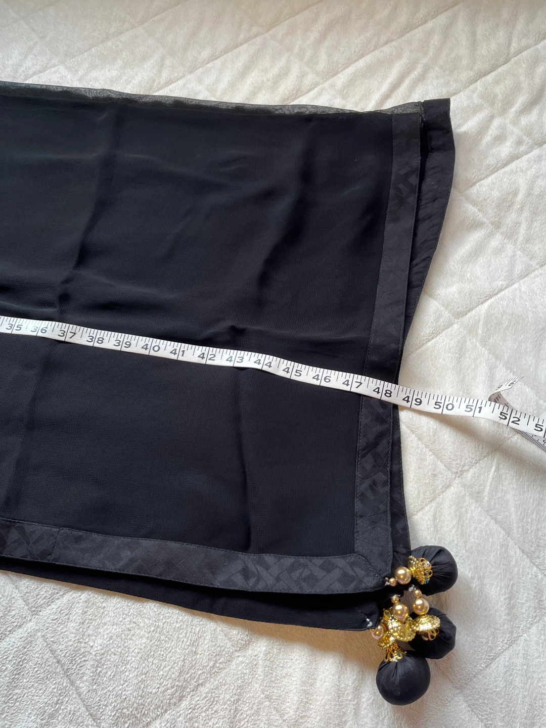 Black Sheer Duppata  with Tassels - photo 2