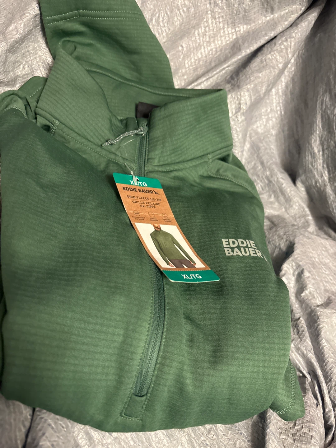 Eddie Bauer Grid Fleece 1/2-Zip Pullover XL/TG