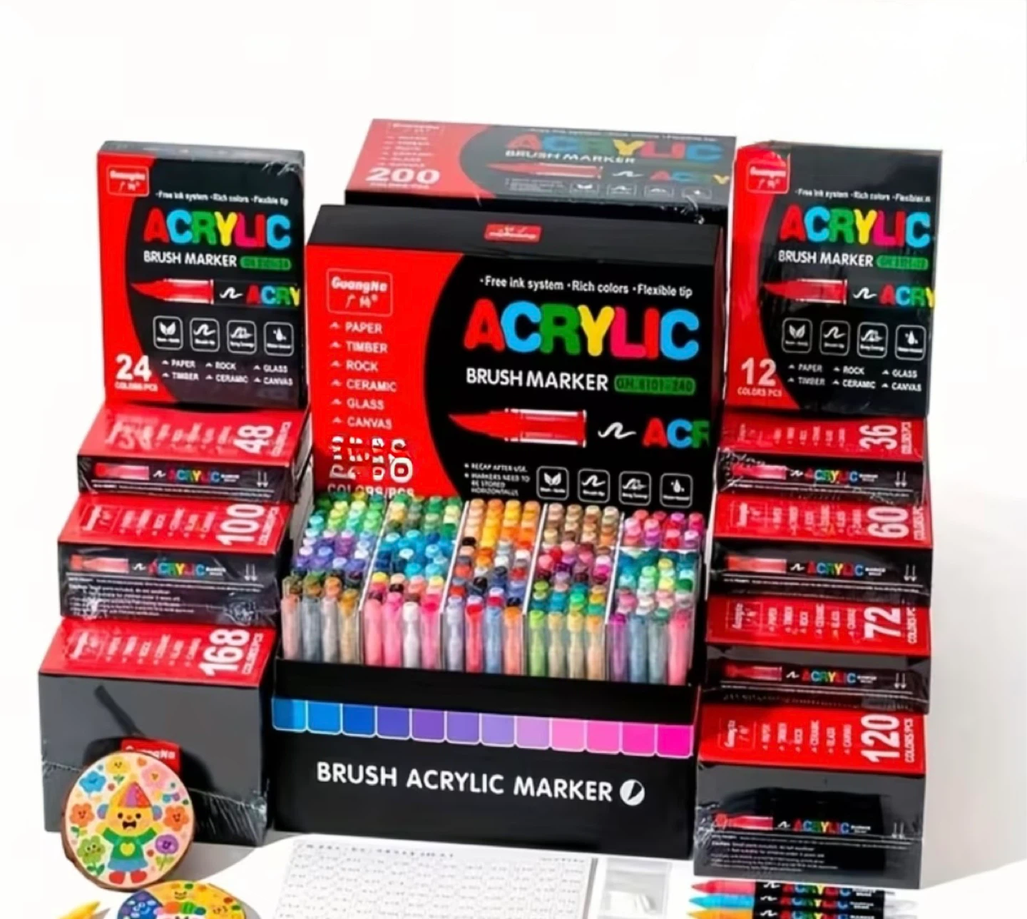 GuanGhe Acrylic Brush Marker Set