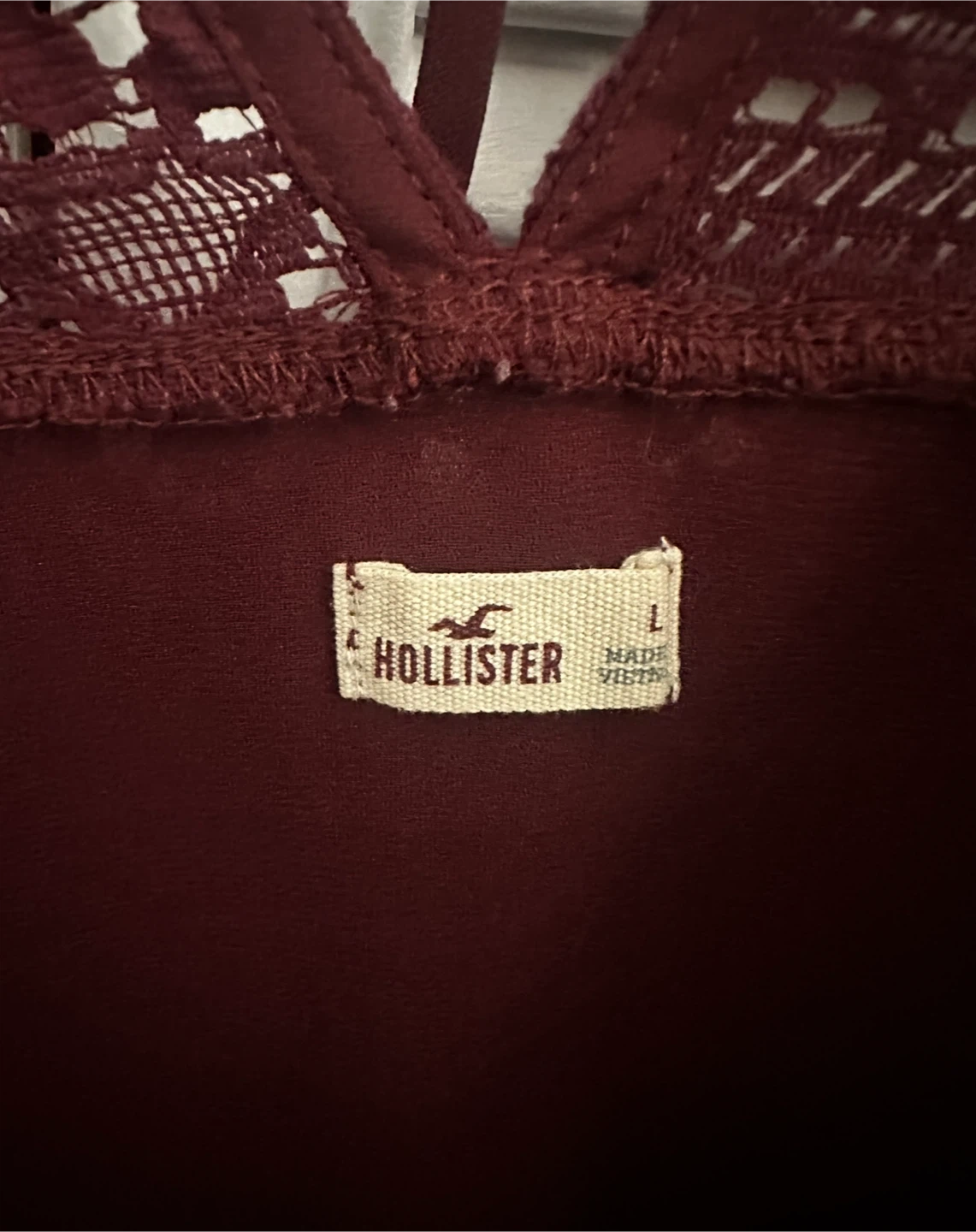 Hollister Lace Long Sleeve Top - Size L - photo 2