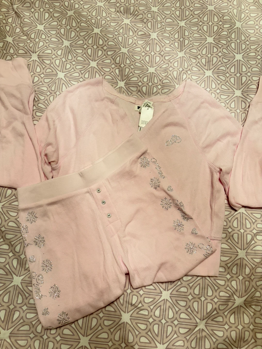 NWT Victoria's Secret PINK Thermal Pajama Set - XS
