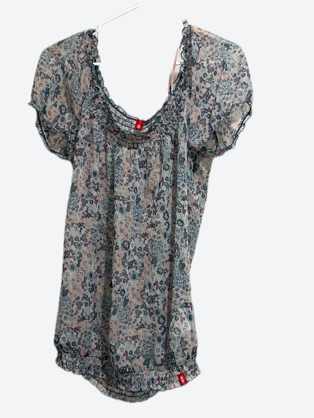 Edc floral print off-the-shoulder blouse