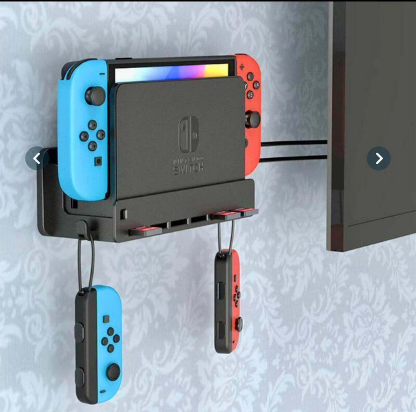 Nintendo Switch Wall Mount with Game Card Slots & Hooks - photo 2