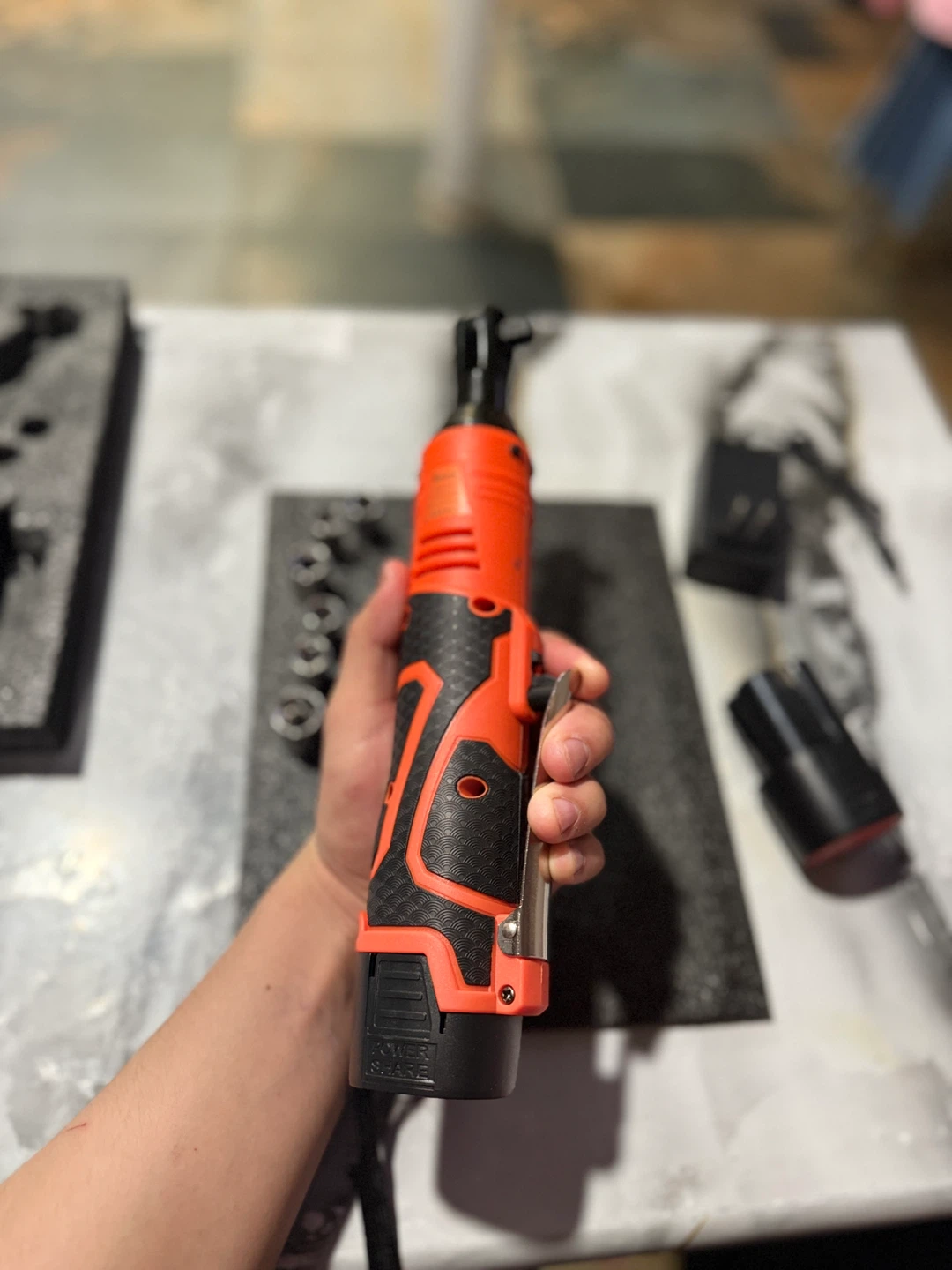 16.8V Cordless Ratchet Wrench Set with Charger and Batteries