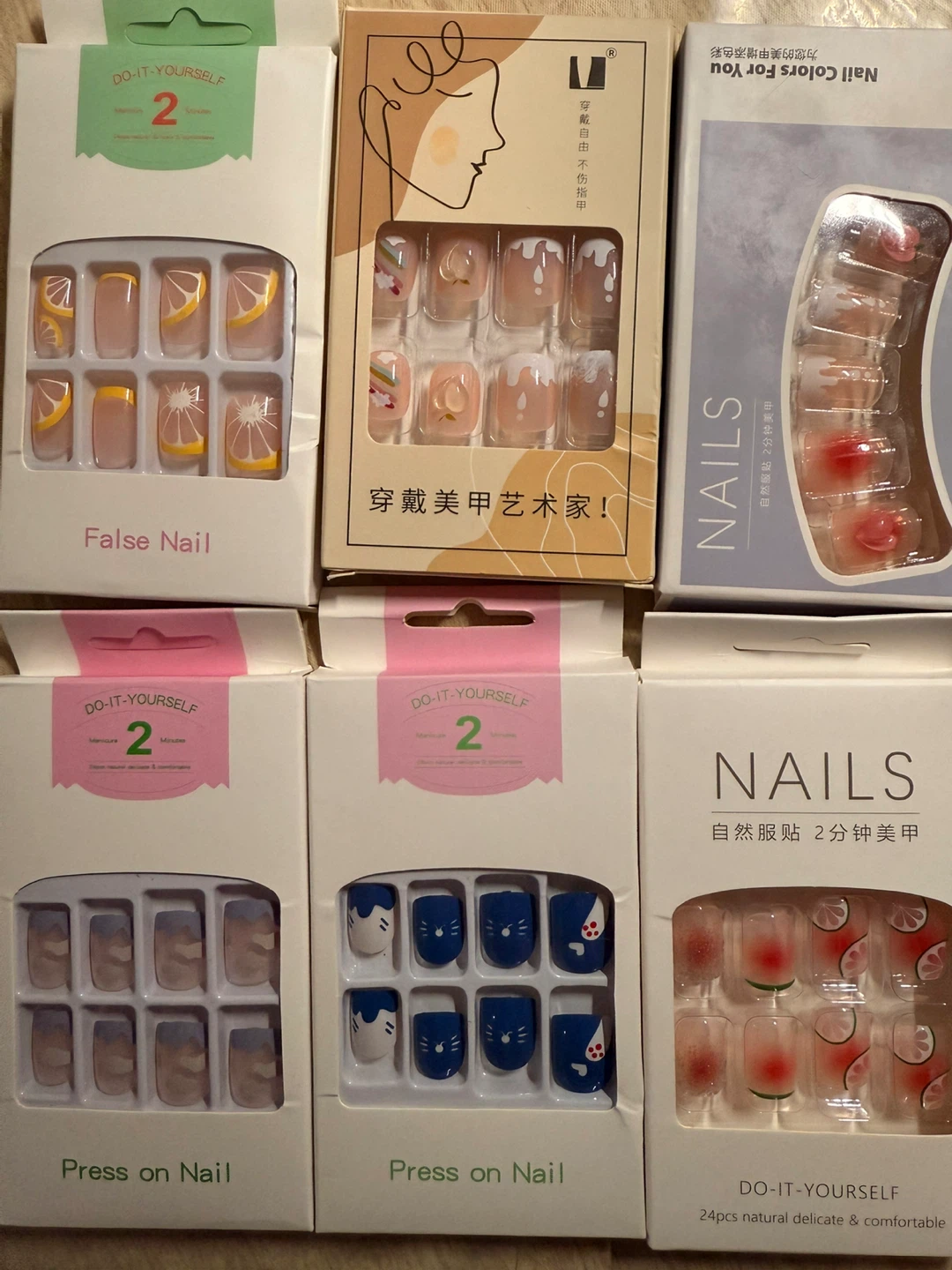 Nail Stickers and Press-On Nails Assortment