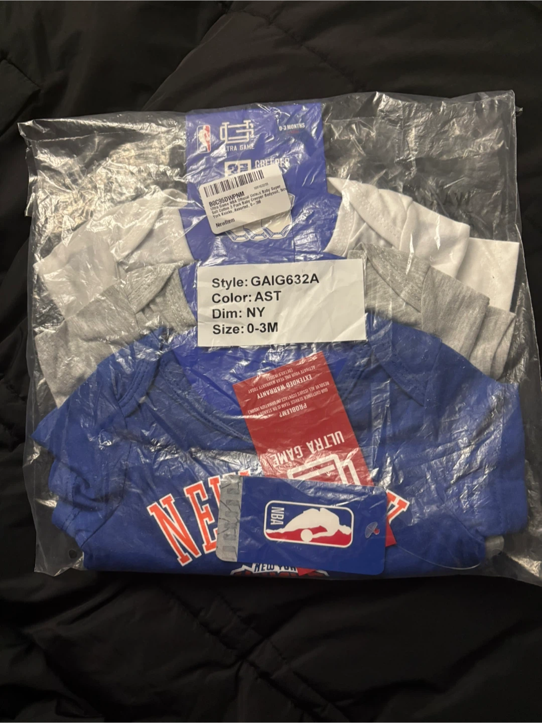 Brand new NBA Super Soft Cotton 3 in 1 pack Short Sleeve Creeper - photo 3